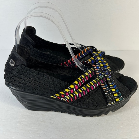 bernie mev. Black Wedges with Colorful Straps 40 - Picture 5 of 8